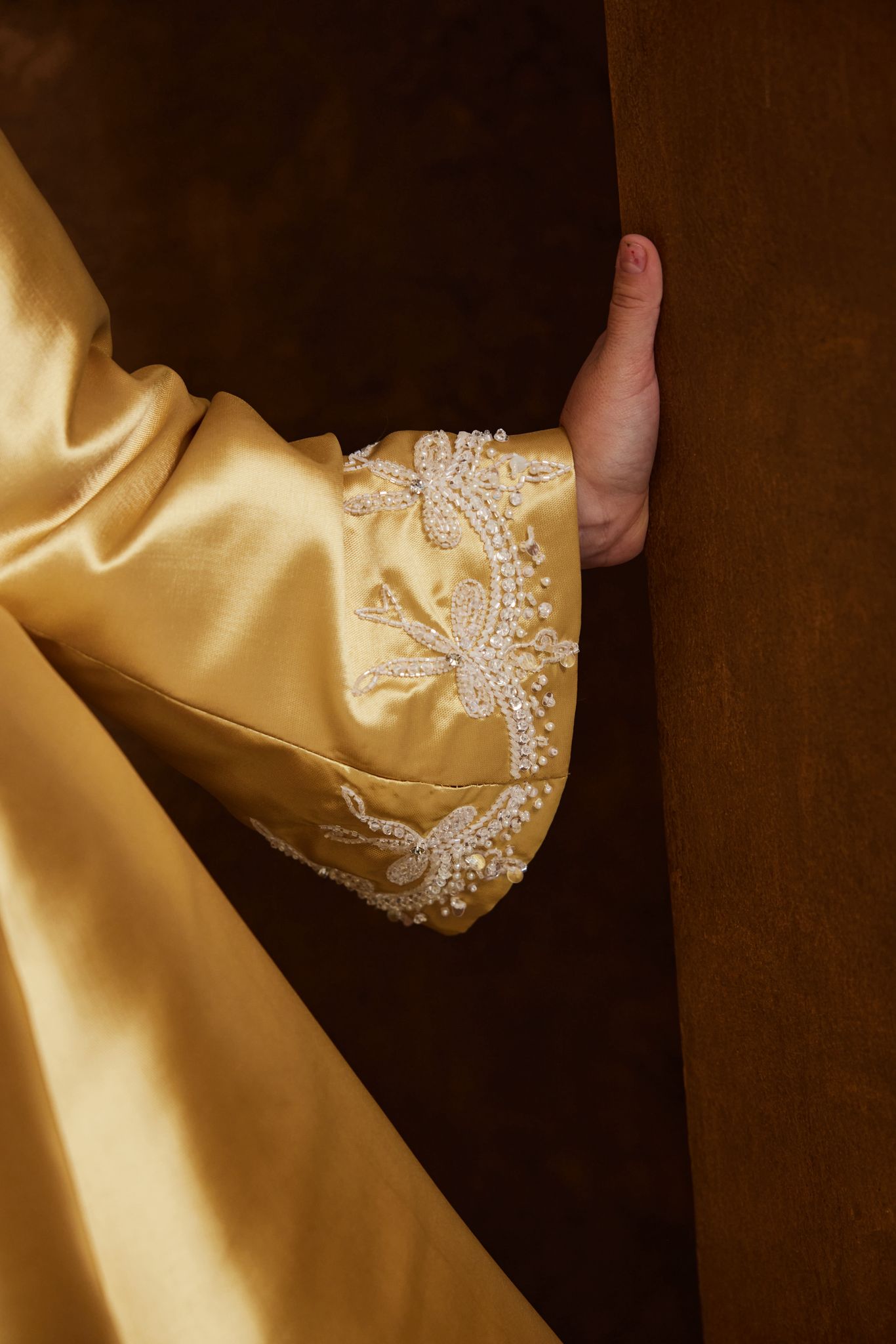 Mustard Elegance with Statement Sleeves