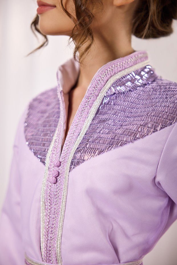 Scarlet Kids Lilac Textured Bodice Kaftan