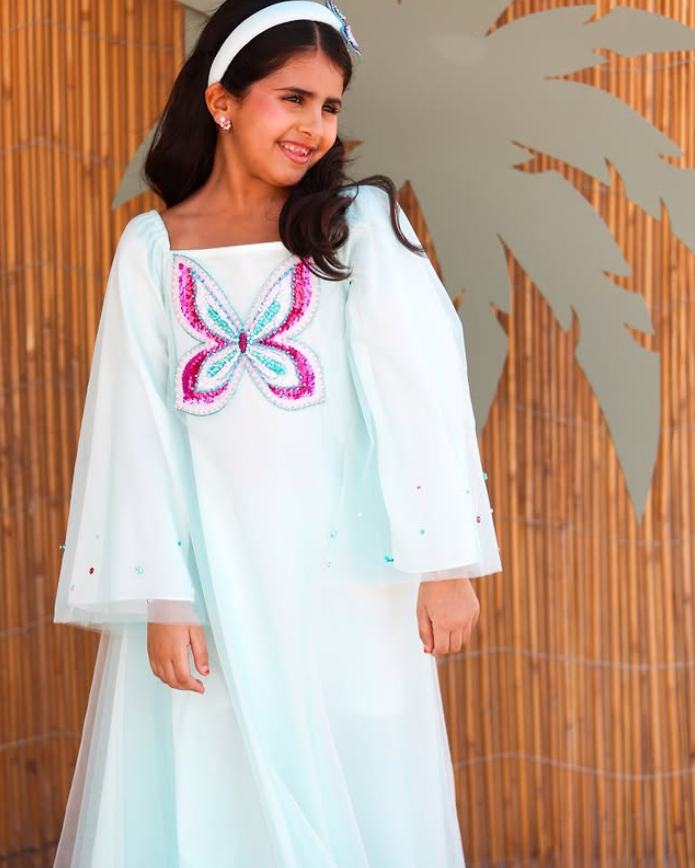 Long Cloche Jalabiya with Butterfly