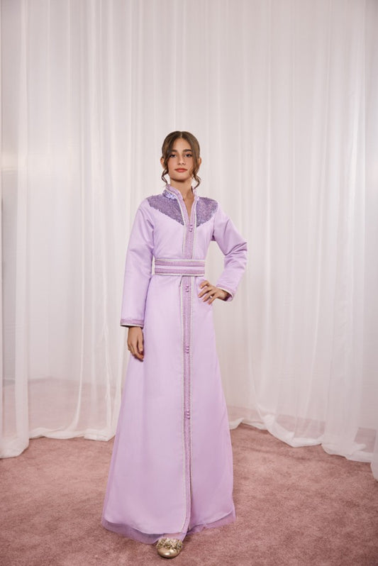 Scarlet Kids Lilac Textured Bodice Kaftan