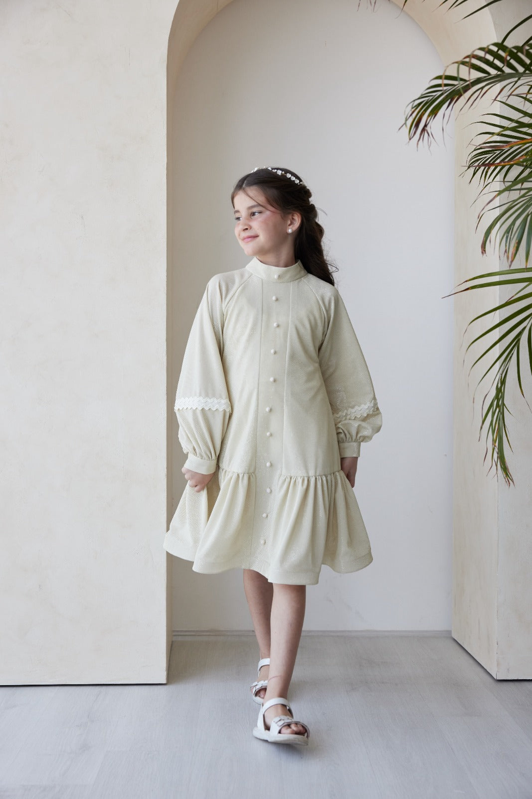 Long Puffy Sleeves Dress