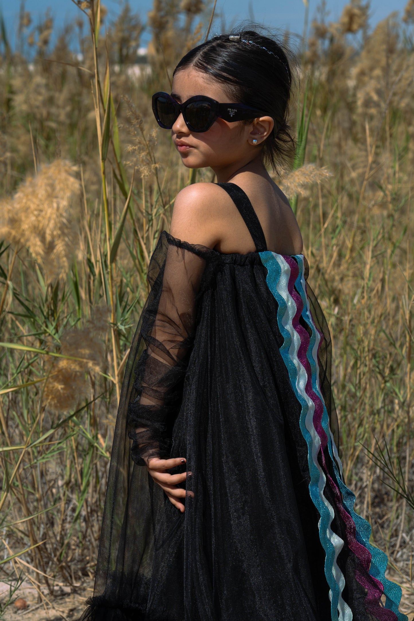 Sleeveless Dress with Strap, Colorful Wave Design