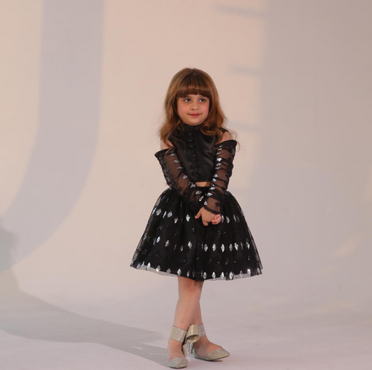 2 in 1 Black Tops & Skirts Off Shoulder