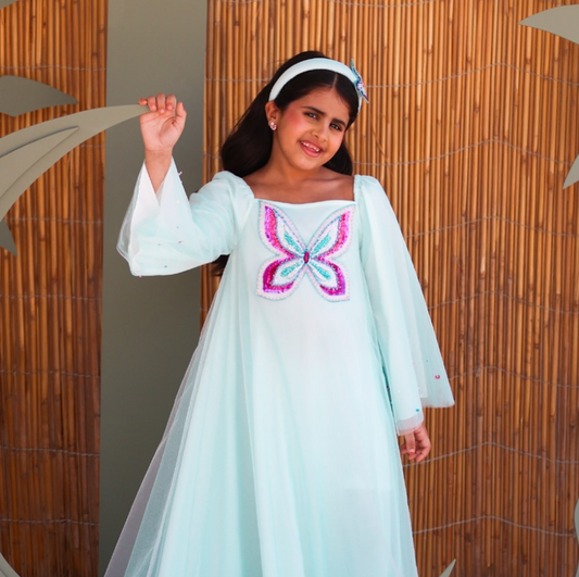 Long Cloche Jalabiya with Butterfly