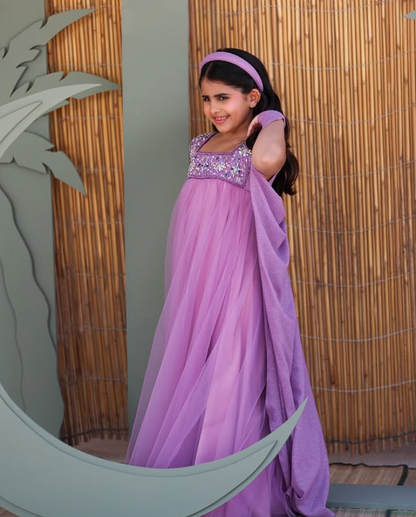 Sleeveless Long Jalabiya with Butterfly Cape