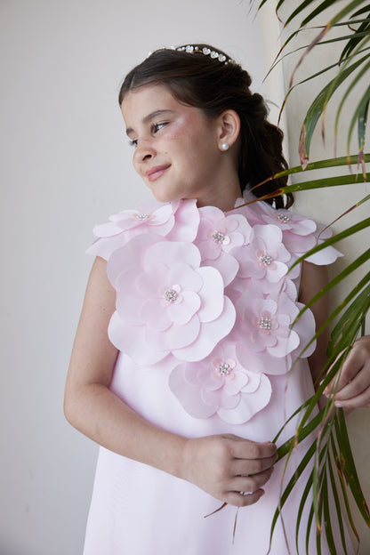 Sleeveless Dress With 3D Flower