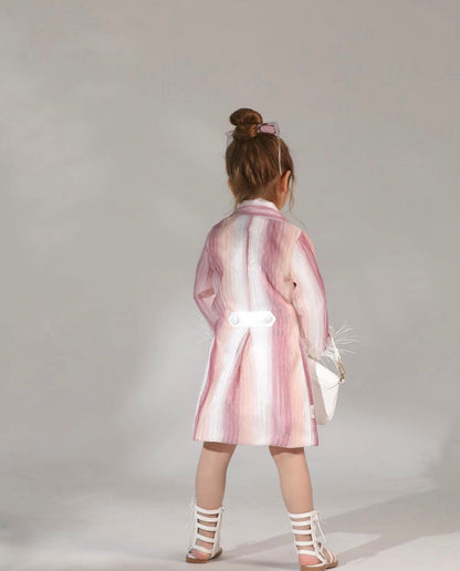 The Sunset Stripe Feather Coat