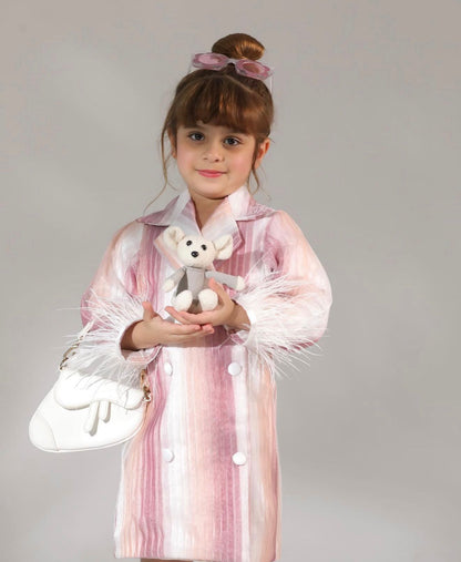 The Sunset Stripe Feather Coat