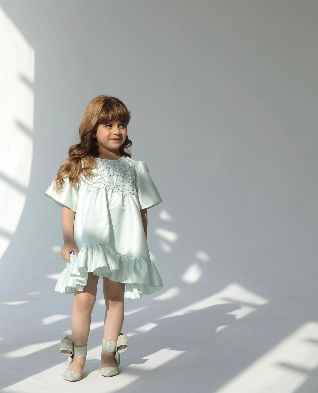 Crystal Mint Ruffle Dress