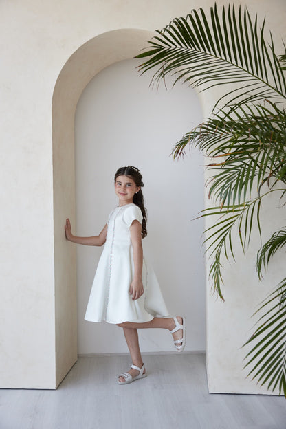 Short Sleeves Dress With Beads & Sequence